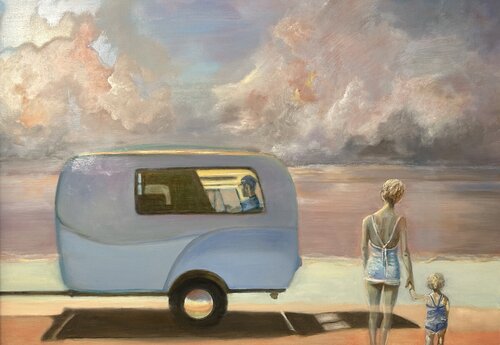 Le ciel, le sel, l'attente... by Lisbeth Buonanno, Painting for Sale on Select