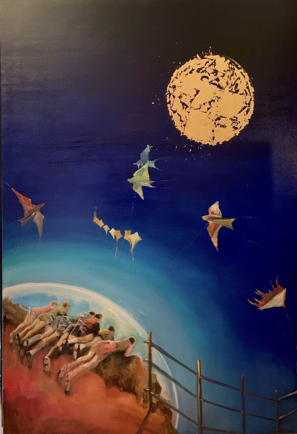 Le soleil embrasse la lune Lisbeth Buonanno Original painting for sale