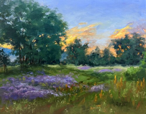 Evening Wildflowers by Julia Bright, Painting for Sale on Select