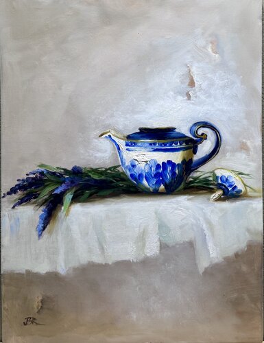 Serenity In Blue by Julia Bright, Painting for Sale on Select