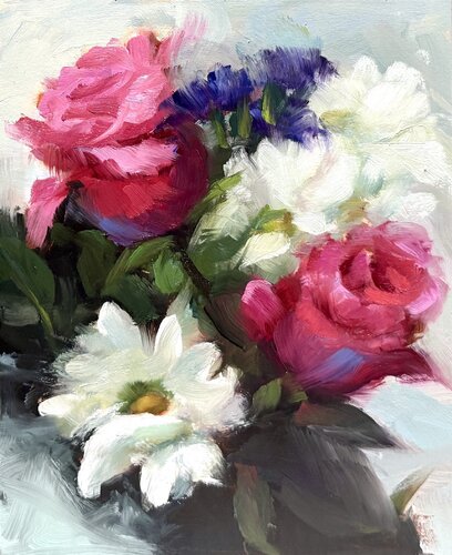 Rose,Daisy, Daisy, Rose by Julia Bright, Painting for Sale on Select