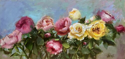 La Vie En Rose by Julia Bright, Painting for Sale on Select