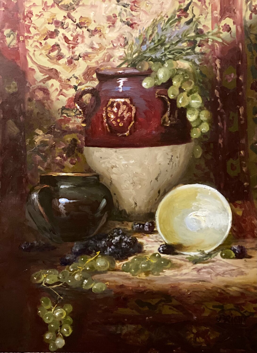 Composition In Alizarin Crimson Julia Bright Original painting for sale
