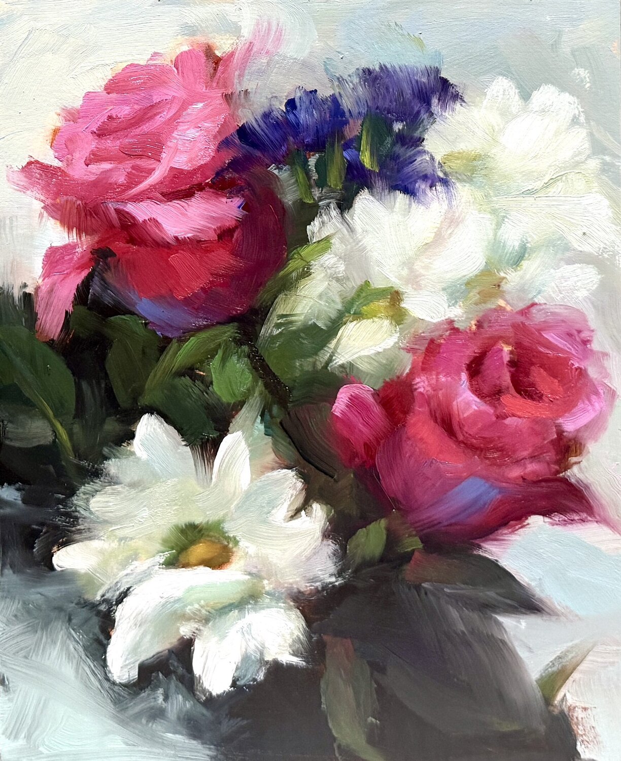 Rose,Daisy, Daisy, Rose Julia Bright Original painting for sale
