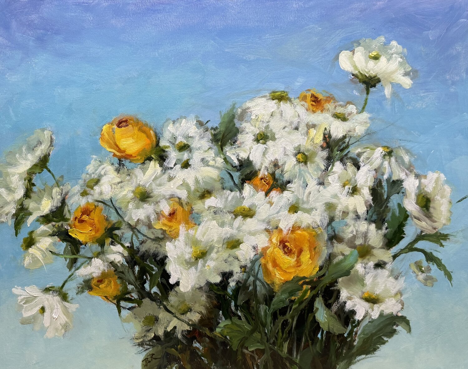 Sunny With A Chance Of Daisies Julia Bright Original painting for sale
