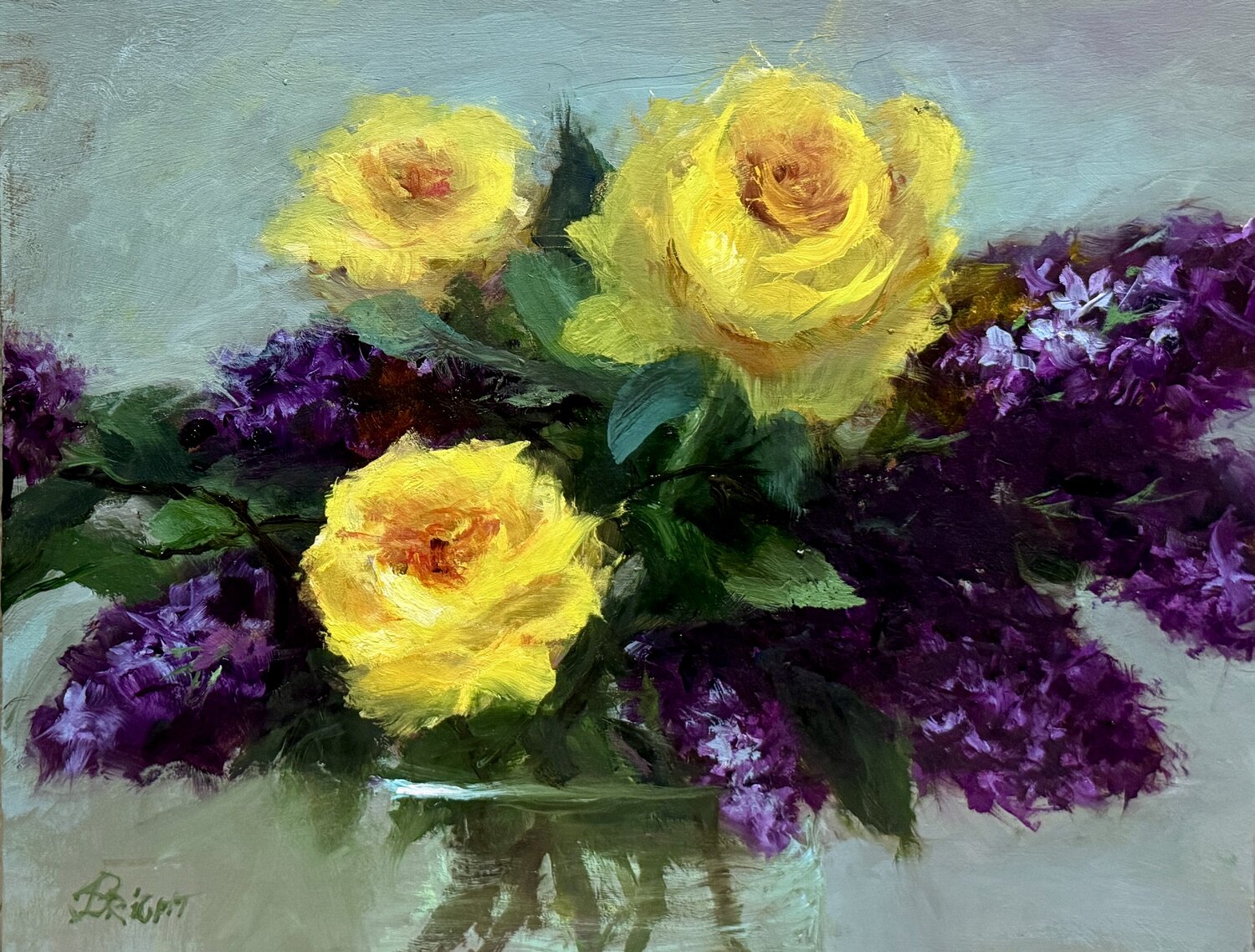 Violet And Gold Julia Bright Original painting for sale