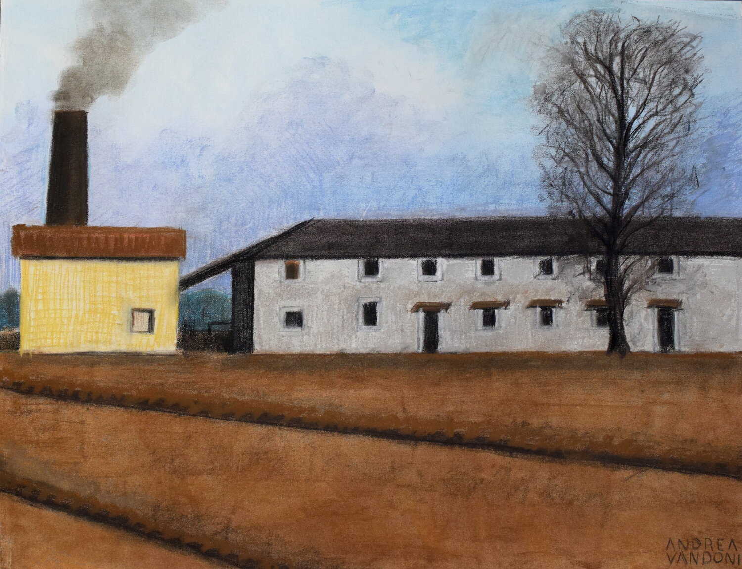 TWO TREES Andrea Vandoni Drawing for sale