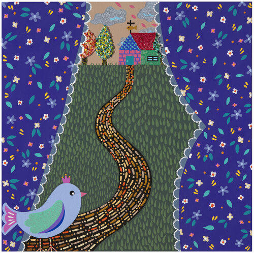 Mom and I_On our way to church by Mia Kim, Painting for Sale on Select