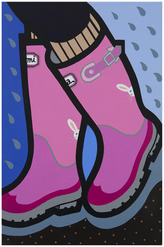 Pink rain boots by Mia Kim, Painting for Sale on Select