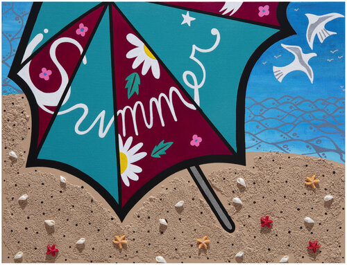 The beach last summer by Mia Kim, Painting for Sale on Select