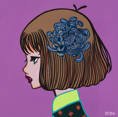 A chrysanthemum flower girl by Mia Kim, Painting for Sale on Select