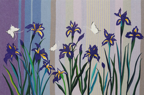 In the garden_Irises by Mia Kim, Painting for Sale on Select