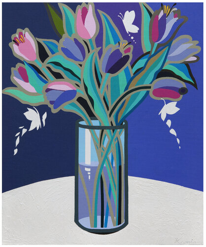 Flower.No.4 (in Violet room) by Mia Kim, Painting for Sale on Select