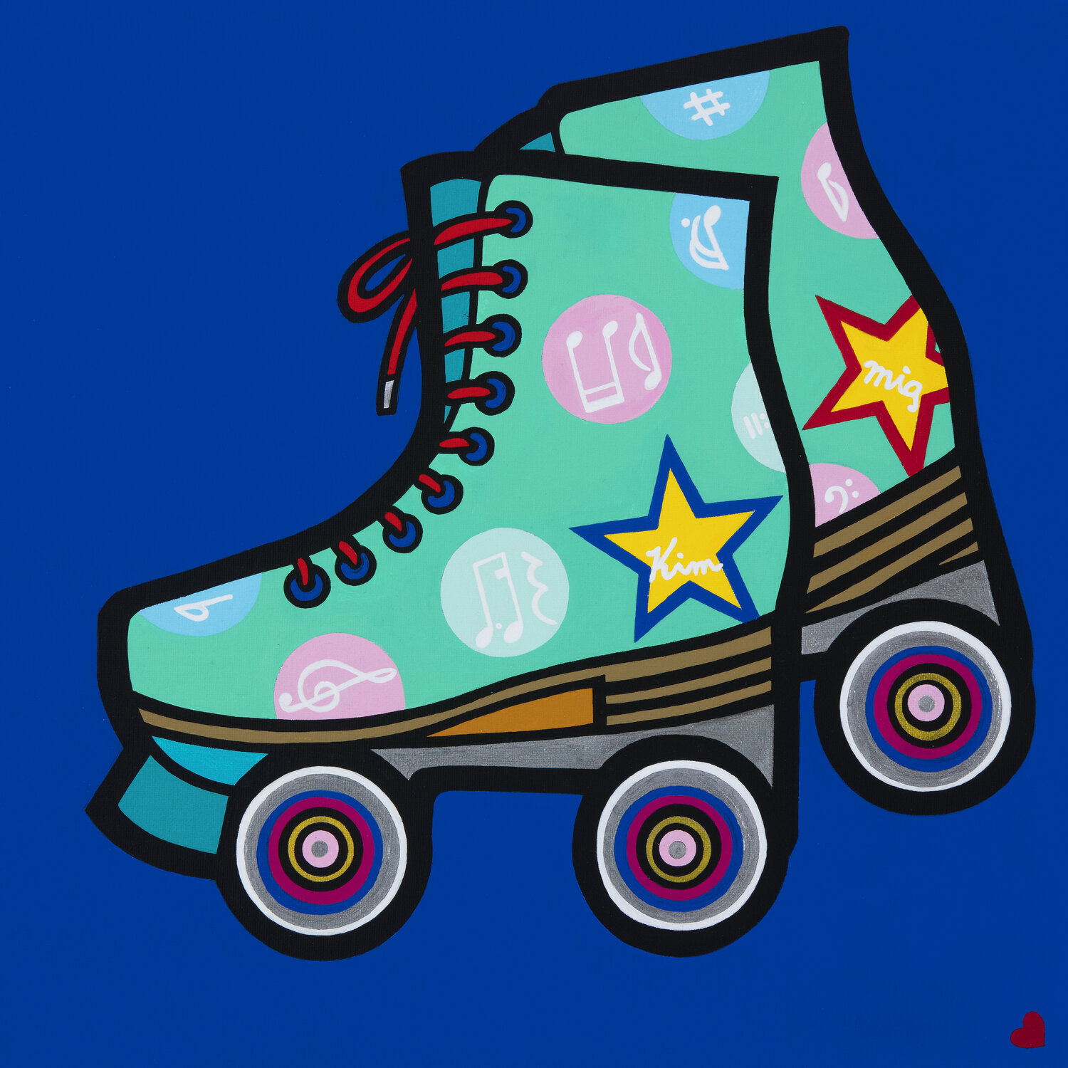 Memories of Roller Skates (Blue) Mia Kim Original painting for sale