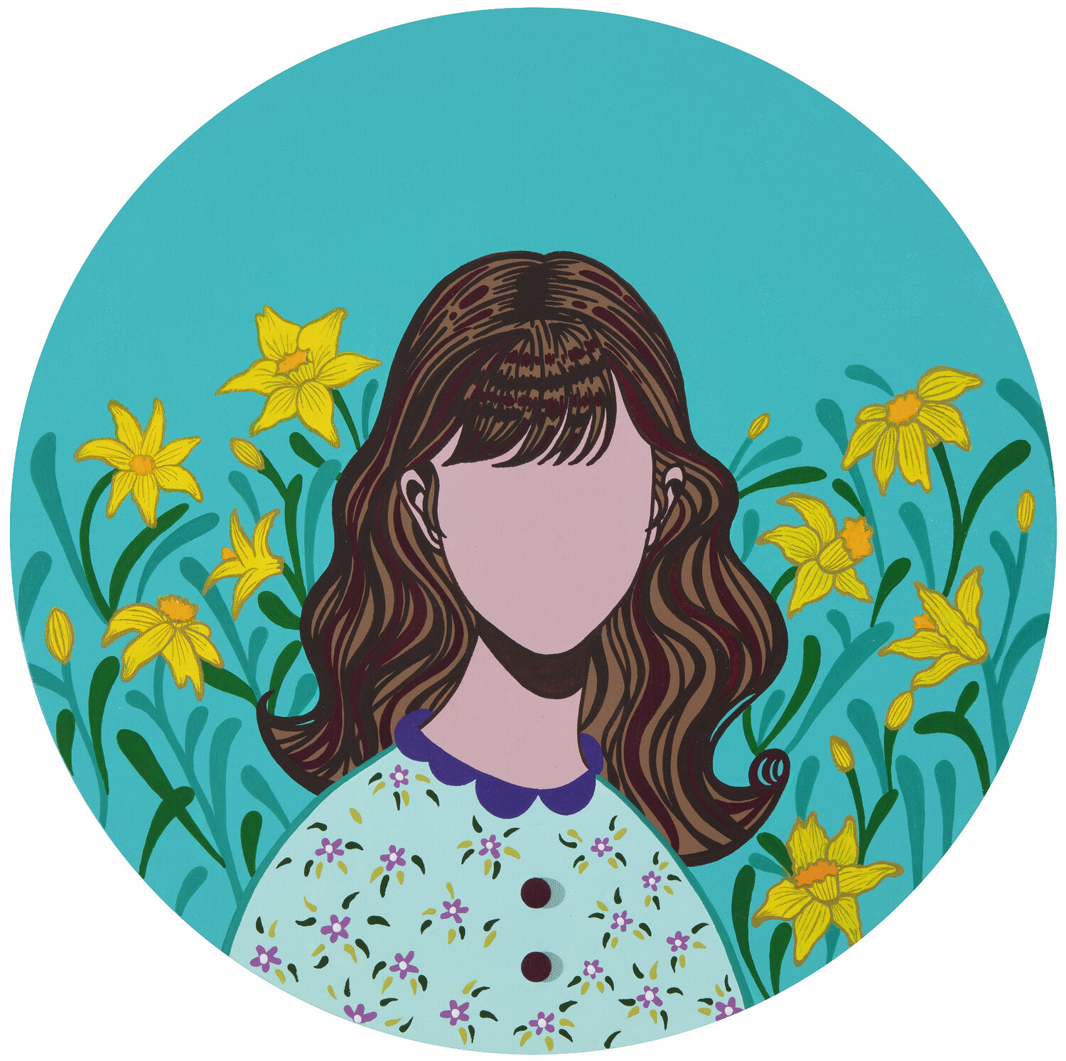 In the garden (Narcissus) Mia Kim Original painting for sale