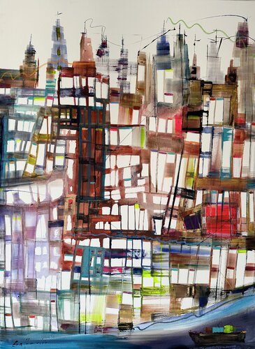 SILUETA PORTEÑA by Gisela Gaffoglio, Painting for Sale on Select