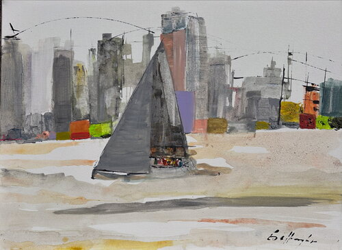 The beauty of grey by Gisela Gaffoglio, Painting for Sale on Select