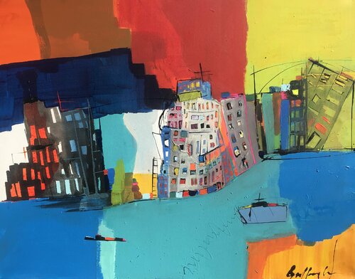 El pueblo encantado by Gisela Gaffoglio, Painting for Sale on Select