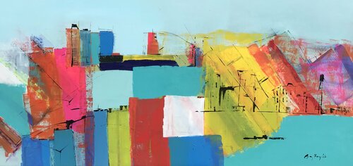 Yellow port by Gisela Gaffoglio, Painting for Sale on Select