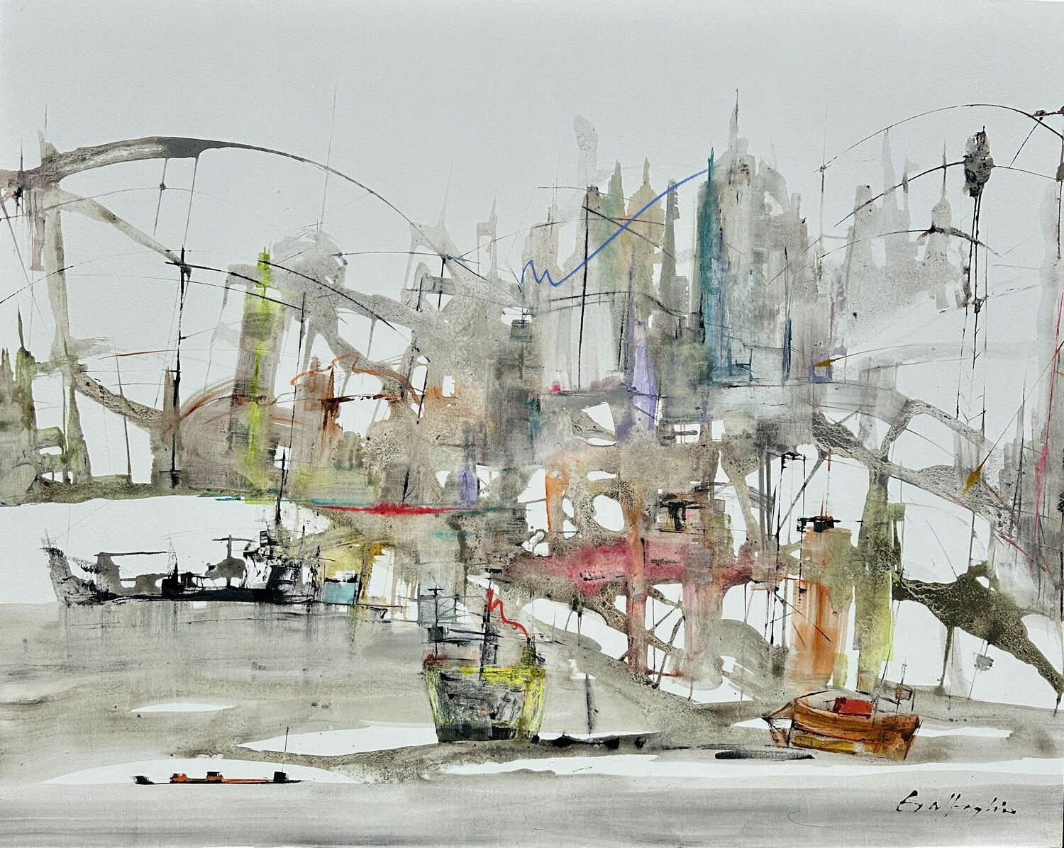 TINTES PORTUARIOS Gisela Gaffoglio Original painting for sale