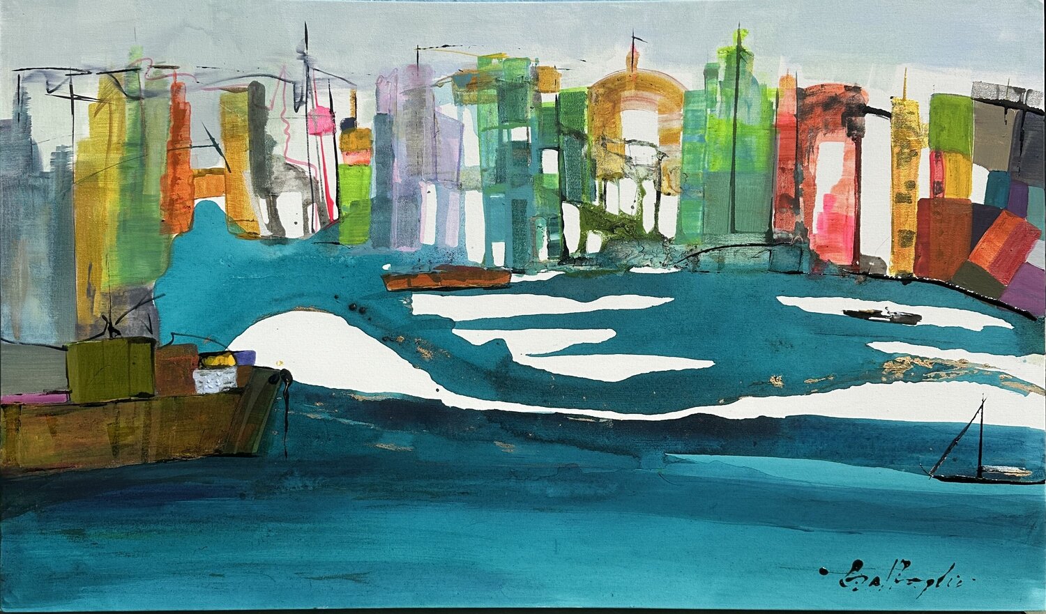 LA CIUDAD Y SUS MAREAS Gisela Gaffoglio Original painting for sale