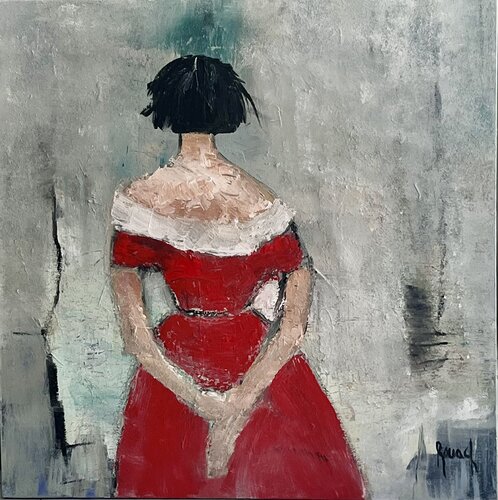Robe rouge (deuxième) by Marie Rouach, Painting for Sale on Select