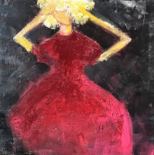 Robe rouge deuxième by Marie Rouach, Painting for Sale on Select