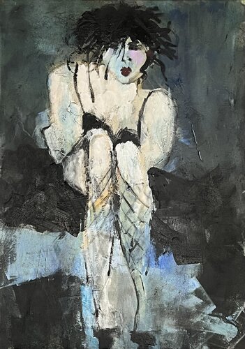 Nocturne for a woman by Marie Rouach, Painting for Sale on Select
