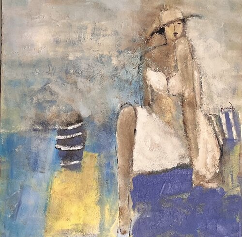 Scene de plage 2 by Marie Rouach, Painting for Sale on Select