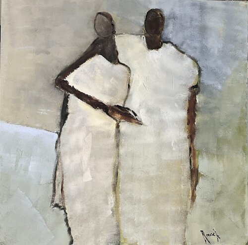 Personnages africains by Marie Rouach, Painting for Sale on Select