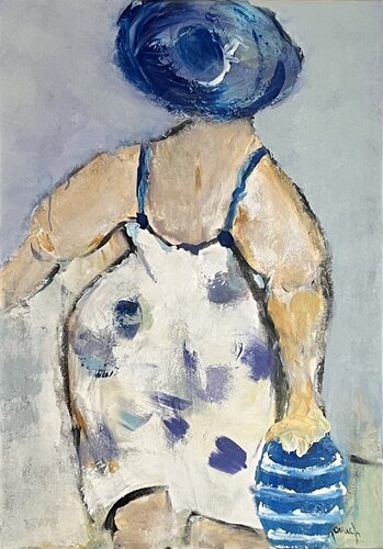 Scène de plage 4 by Marie Rouach, Painting for Sale on Select
