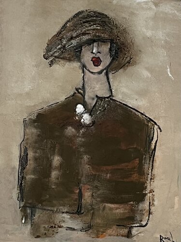 Dame au chapeau von Marie Rouach, Malerei kaufen auf Select