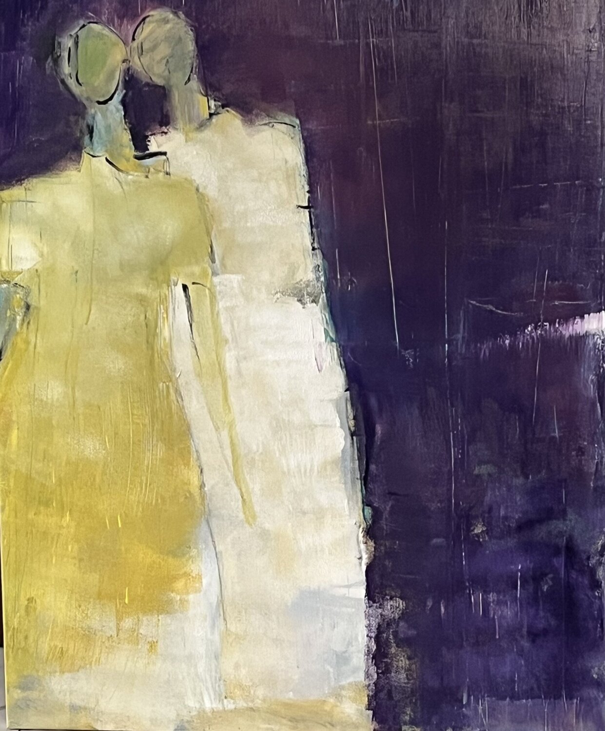 Deux personnages Marie Rouach Original painting for sale