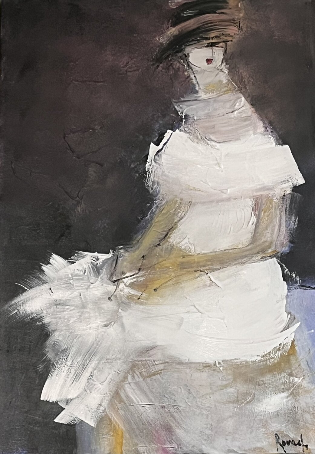 Blanche presence Marie Rouach Original painting for sale