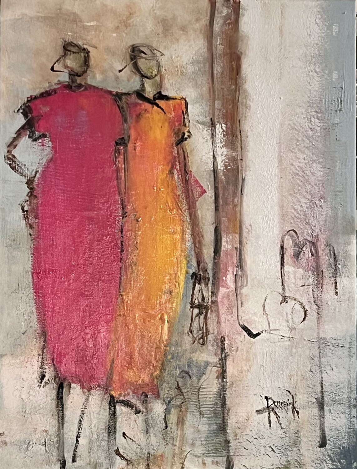 Histoire de robes Marie Rouach Original painting for sale
