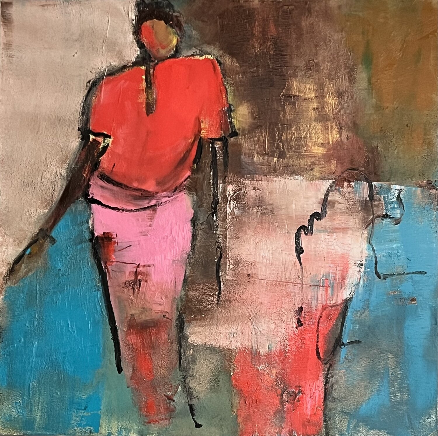 African 3 Marie Rouach Original painting for sale
