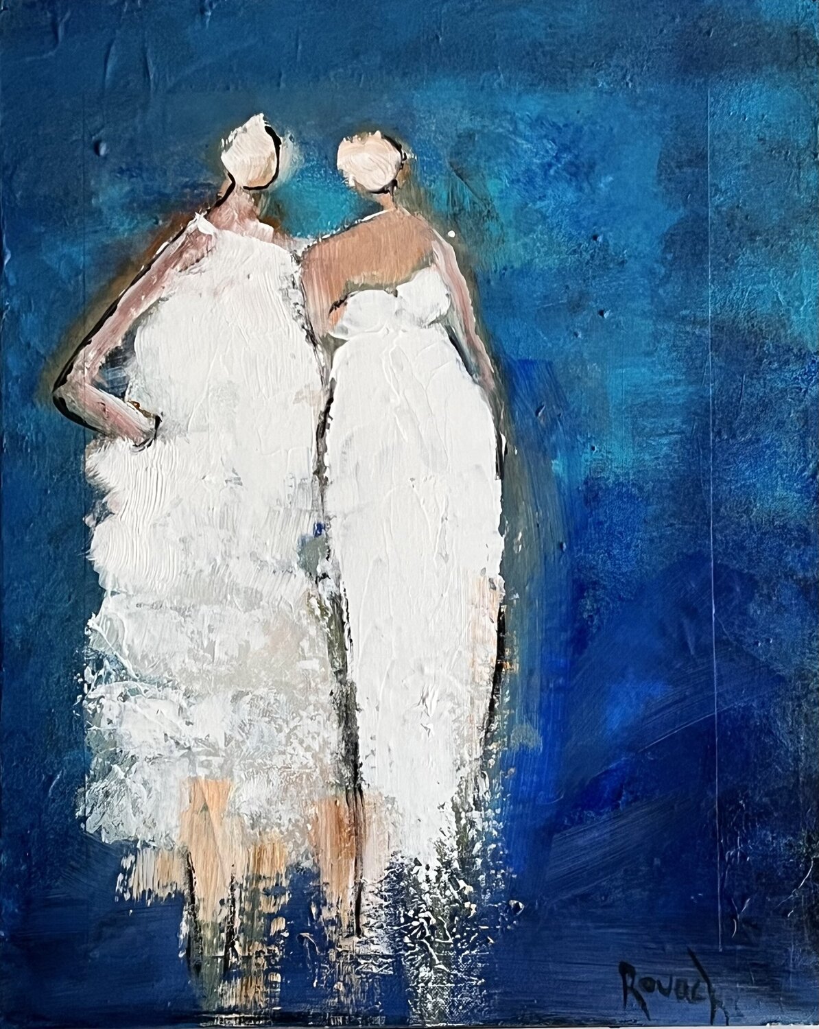 Personnages Marie Rouach Original painting for sale