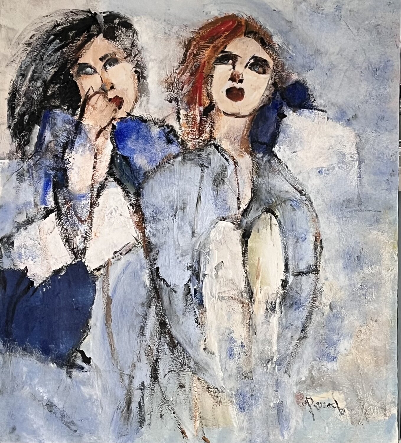 Somewhere in blue Marie Rouach Original painting for sale