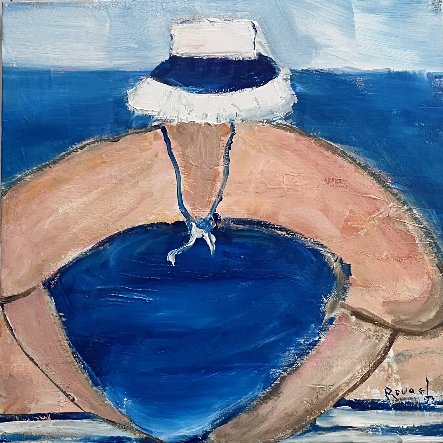 Grosse à la plage Marie Rouach Original painting for sale