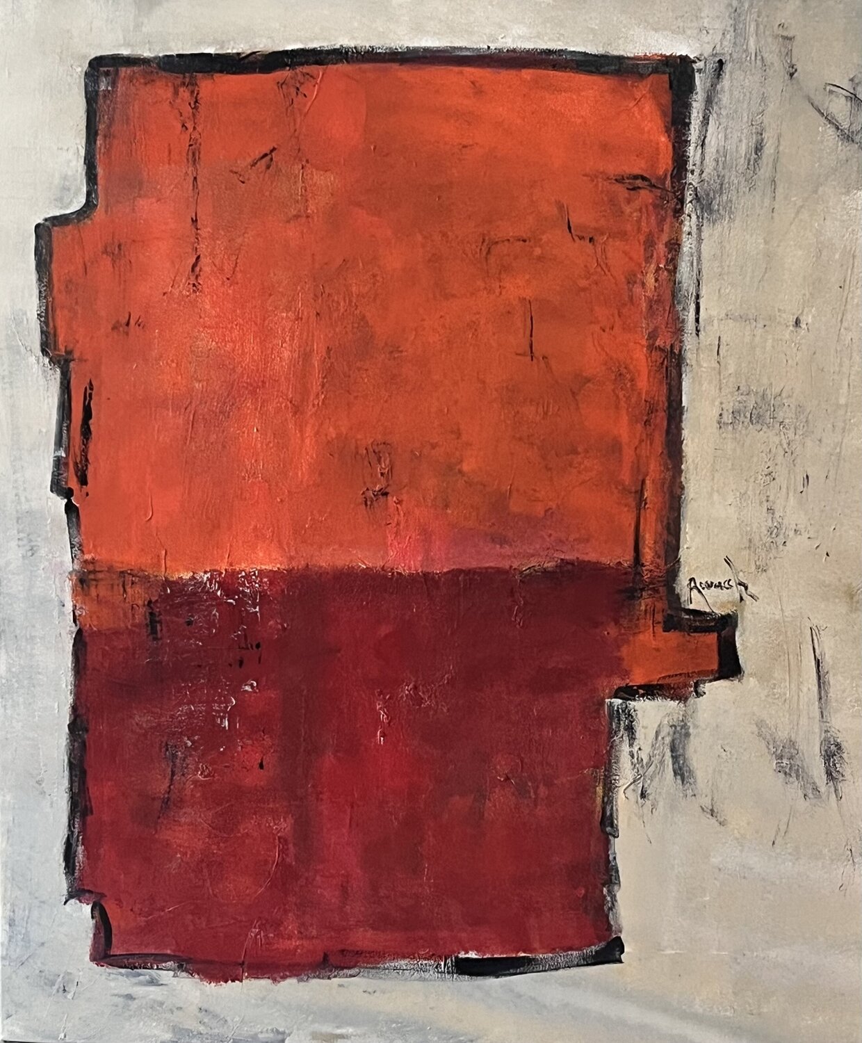 Écarlate deuxième Marie Rouach Original painting for sale