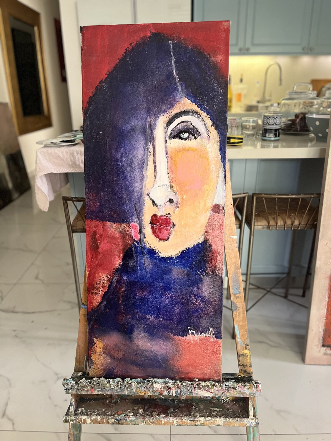 Portrait Marie Rouach Original painting for sale