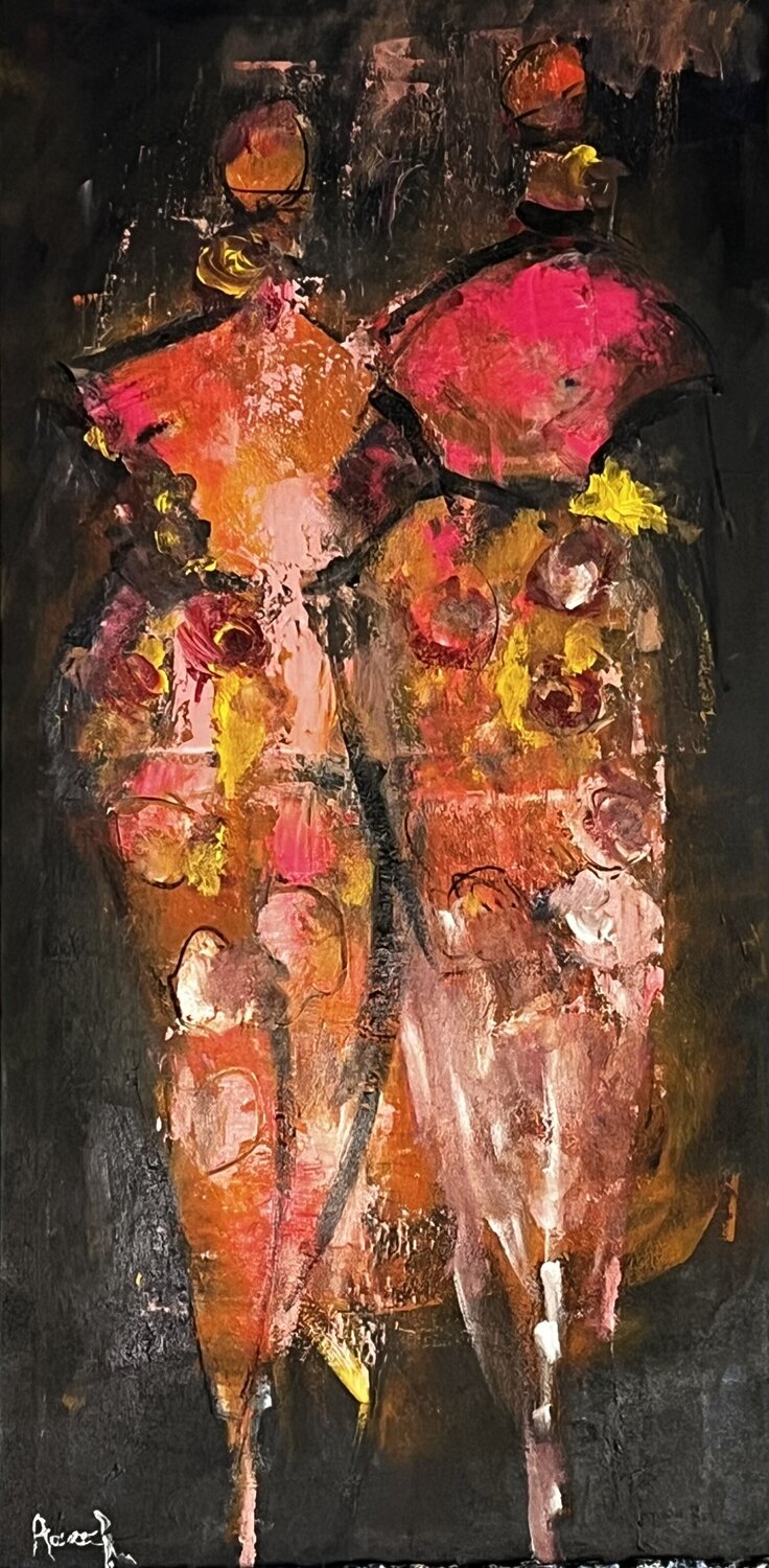 Sisters of light Marie Rouach Original painting for sale