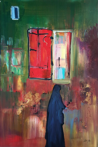 Volet rouge by Philippe Abril, Painting for Sale on Select