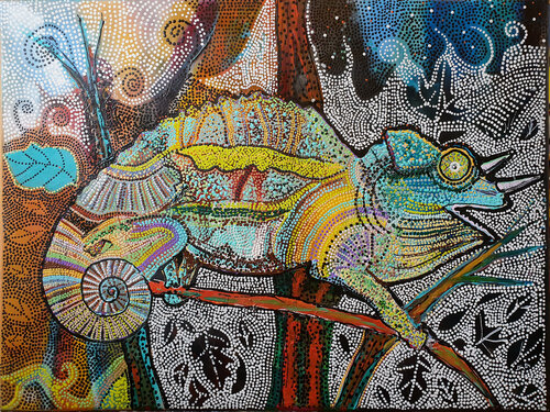 Caméléon by Philippe Abril, Painting for Sale on Select