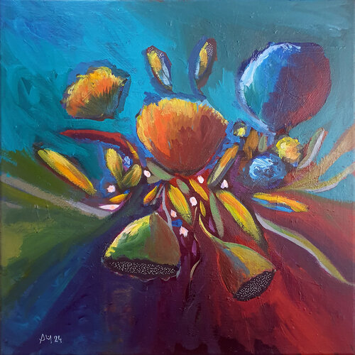 Fleurs de jour, fleurs de nuit by Philippe Abril, Painting for Sale on Select
