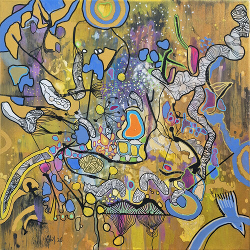 Oiseau bleu von Philippe Abril, Malerei kaufen auf Select