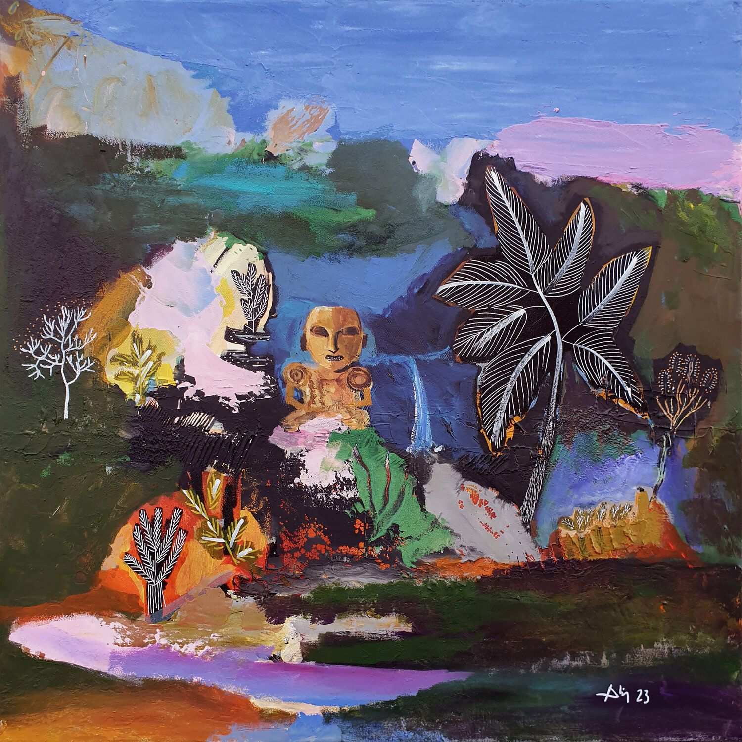 Tiki Philippe Abril Original painting for sale