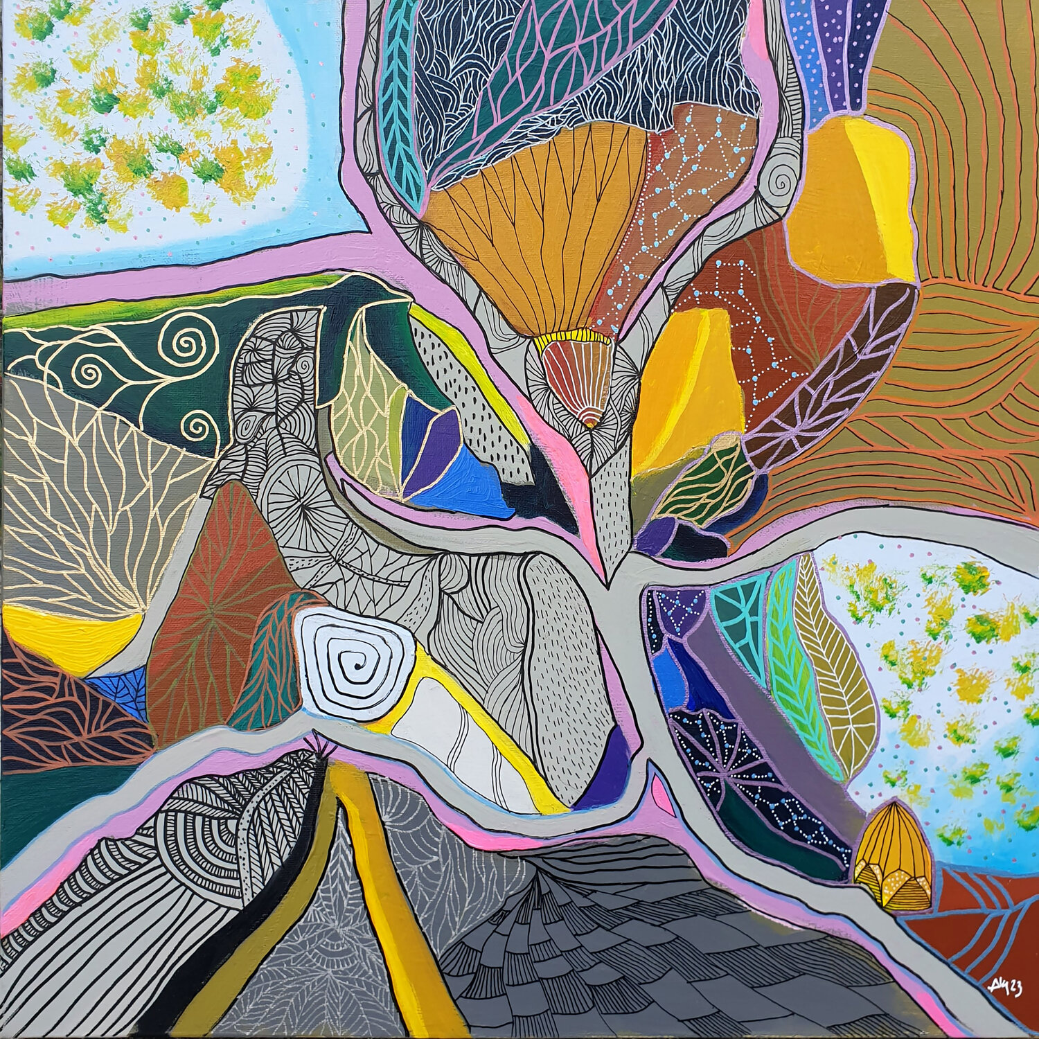 Les jardins de la création Philippe Abril Original painting for sale