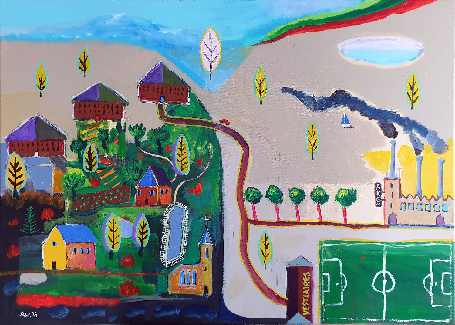 Partout, les arbres Philippe Abril Original painting for sale