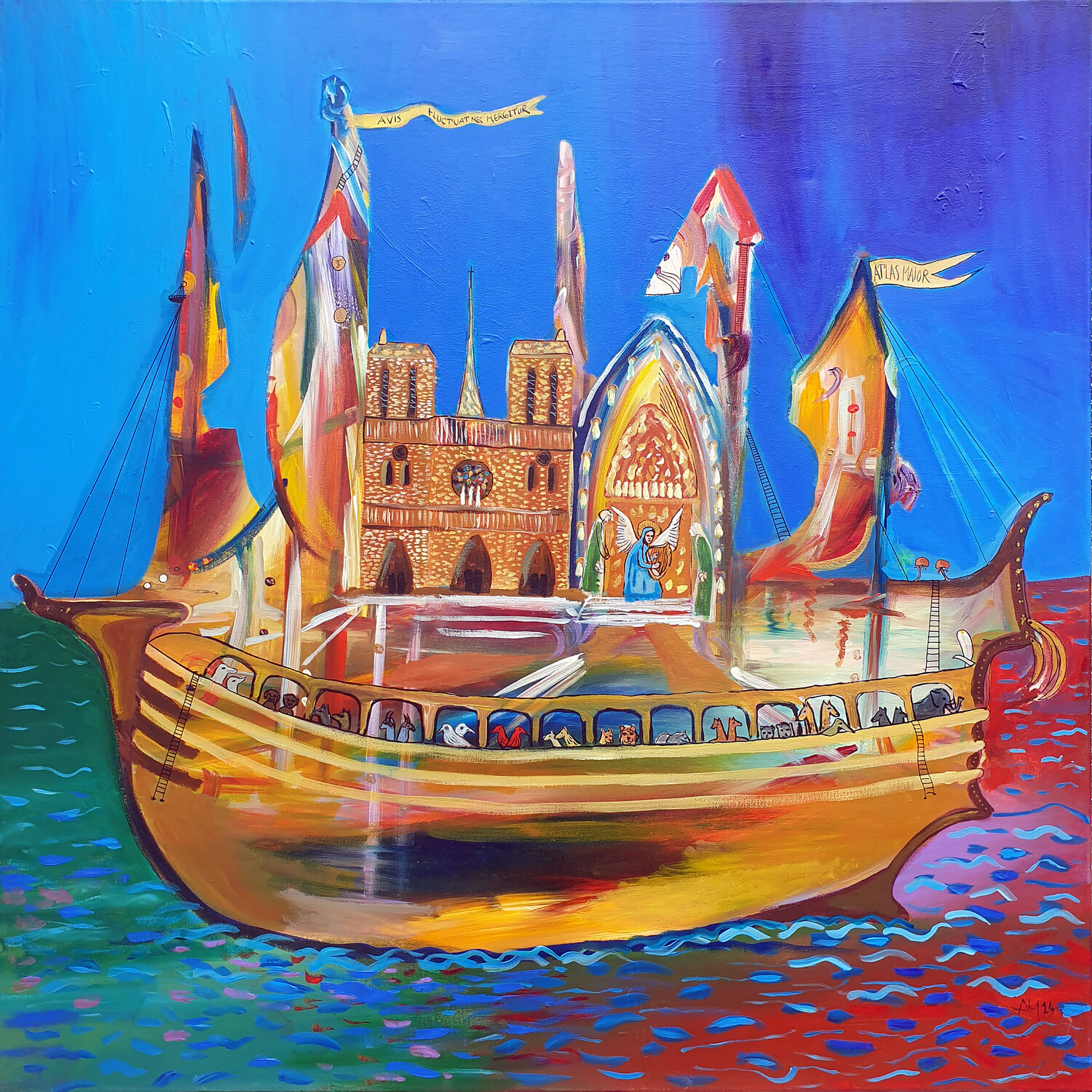 Fluctuat nec mergitur Philippe Abril Original painting for sale